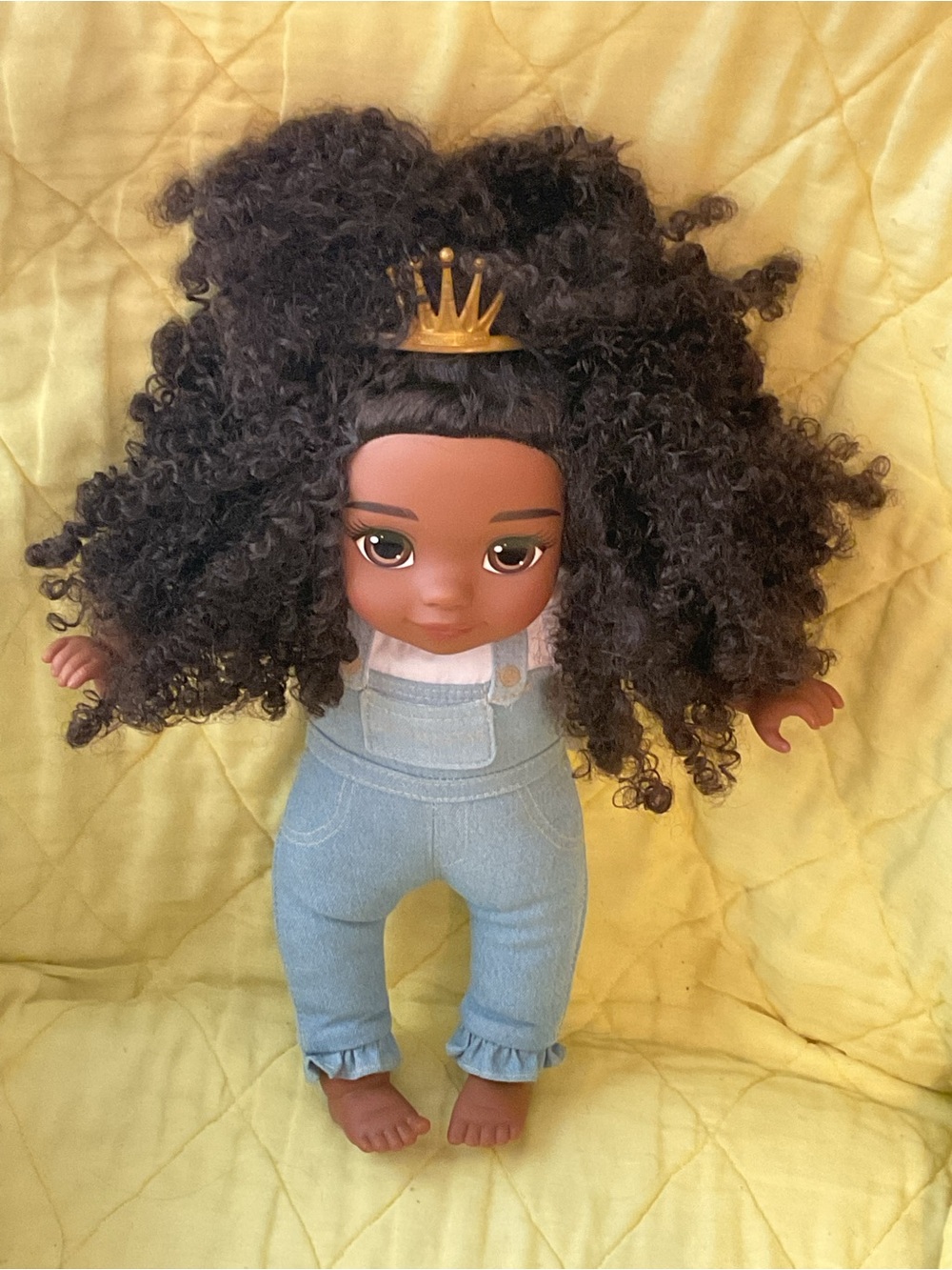 LITTLELISTAS BABY LENA DOLL CURLY HAIR 14” CROWN IN HER HAIR SHES BEAUTIFUL